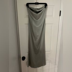 Never worn sage green strapless slip dress